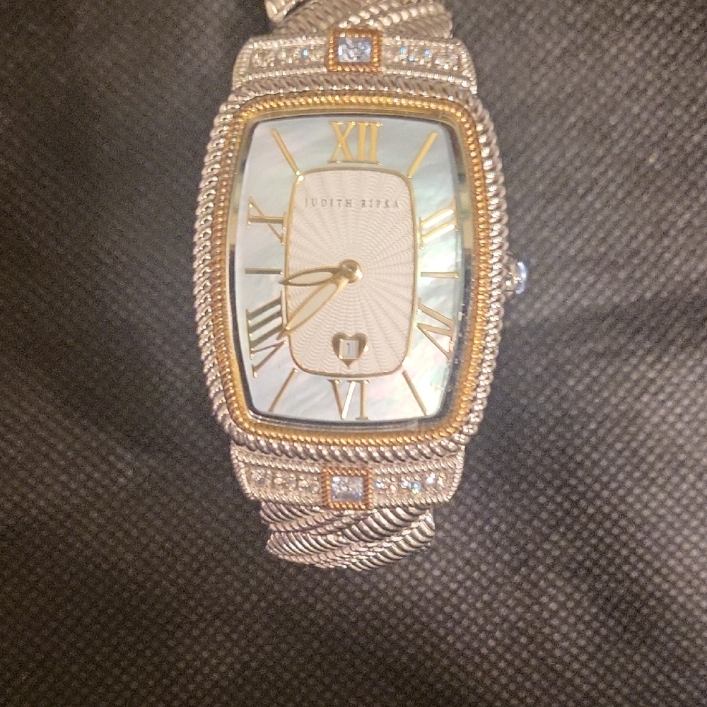 Judith Ripka Two-Tone Silver and Gold Women's Watch With Topaze